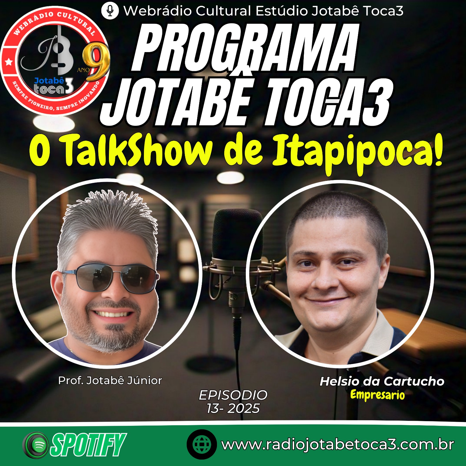 PROF. JOTABê JÚNIOR RECEBEU O EMPRESÁRIO HÉLSIO CASTRO  NO TALKSHOW DE ITAPIPOCA