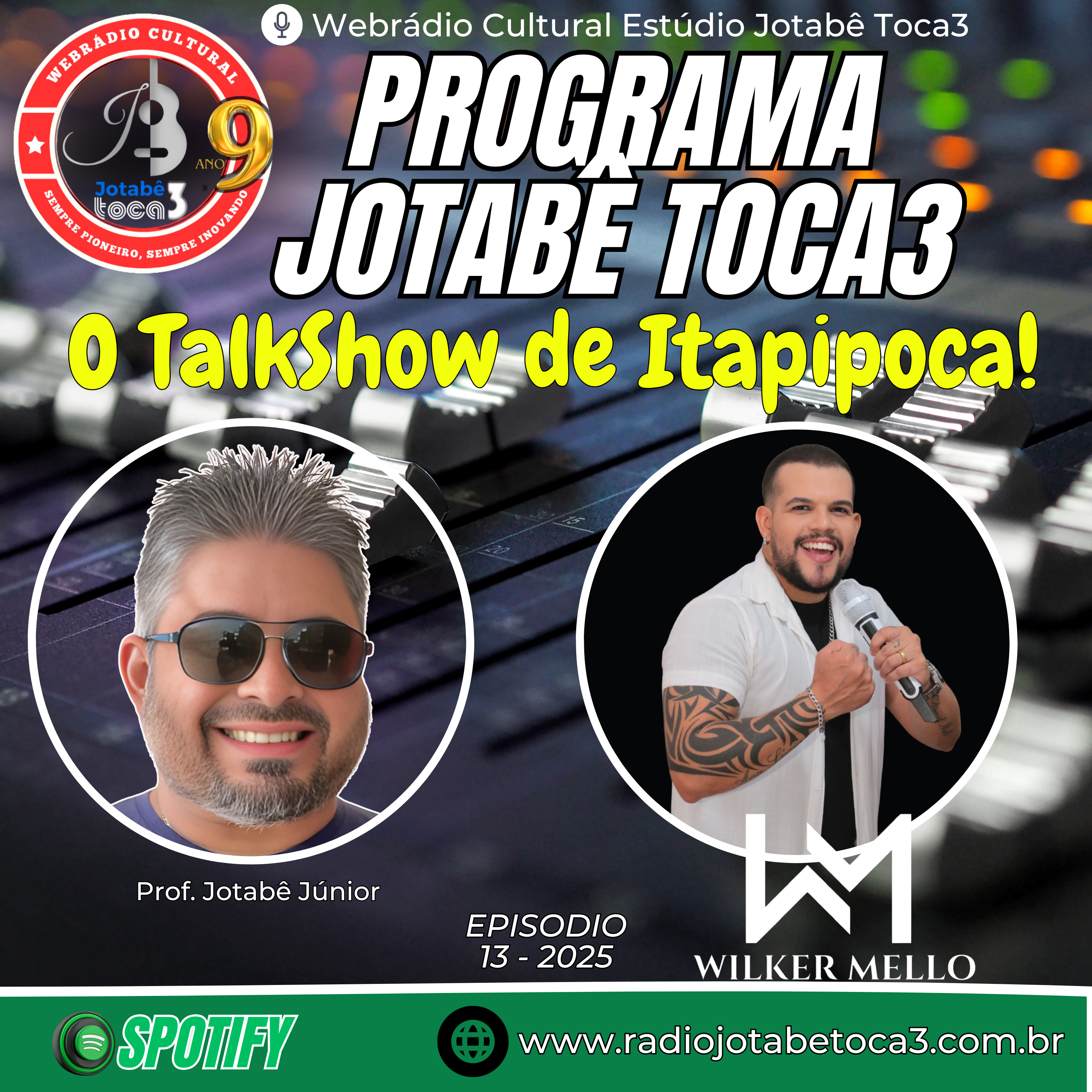 PROF. JOTABê JÚNIOR RECEBEU O CANTOR WILKER MELO NO TALKSHOW DE ITAPIPOCA