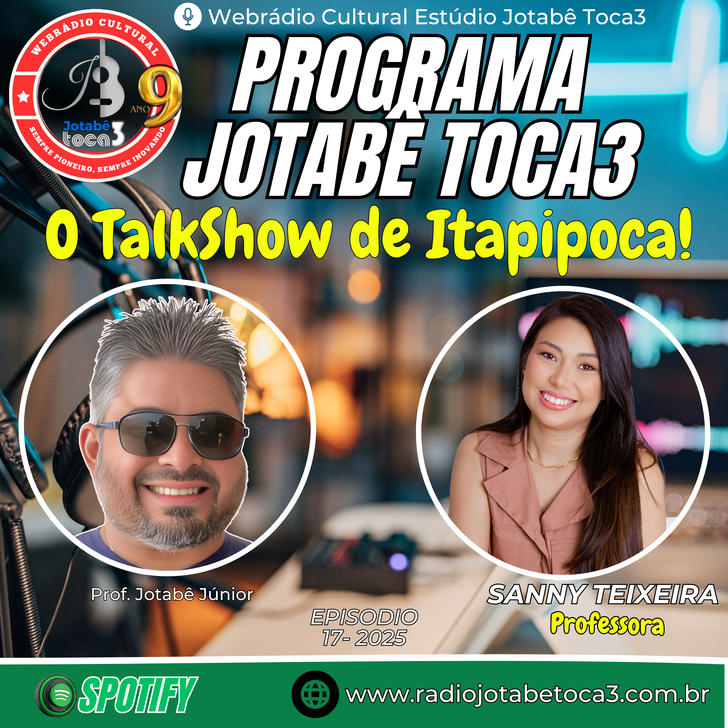 PROF. JOTABê JÚNIOR RECEBEU SANNY TEIXEIRA NO TALKSHOW DE ITAPIPOCA