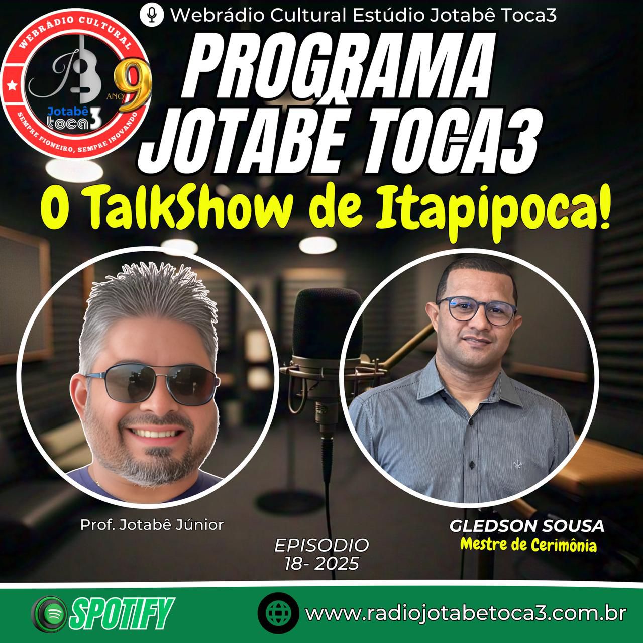 PROF. JOTABê JÚNIOR RECEBEU GLEDSON SOUSA "Gleisinho" NO TALKSHOW DE ITAPIPOCA