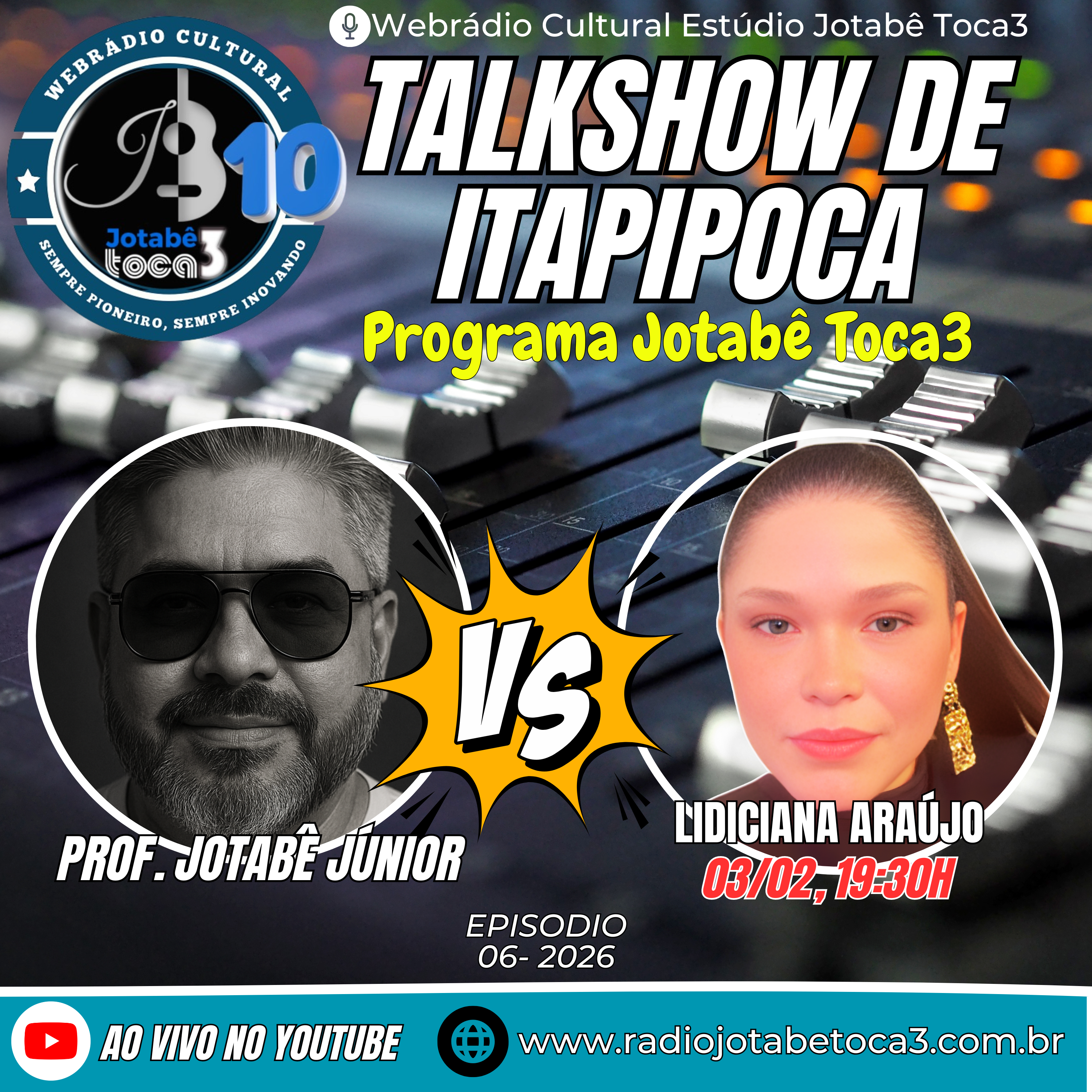 PROF. JOTABÊ JÚNIOR RECEBE A CANTORA LIDICIANA ARAÚJO NO TALKSHOW E ITAPIPOCA