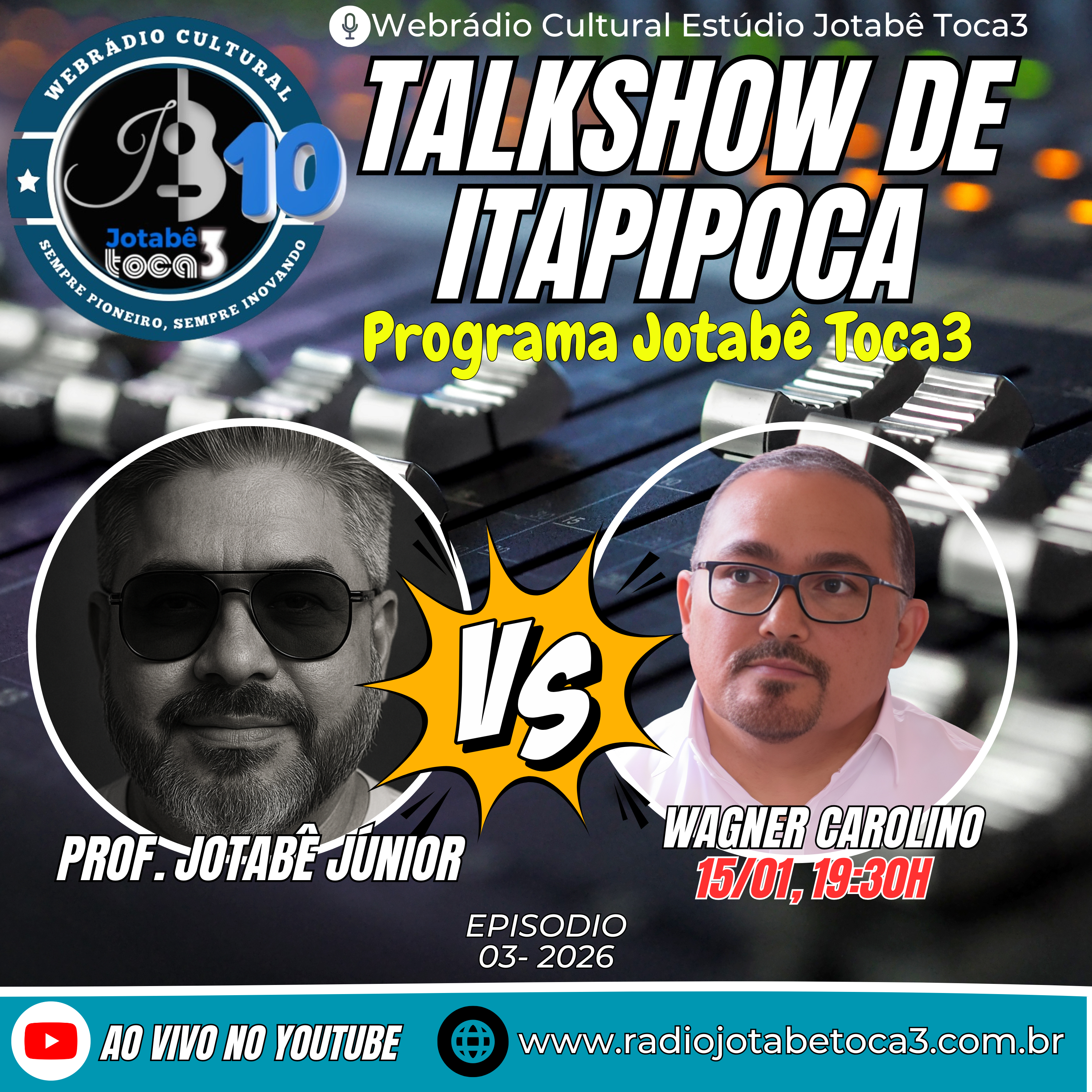PROF. JOTABÊ JÚNIOR RECEBE WAGNER CAROLINO NO TALKSHOW DE ITAPIPOCA