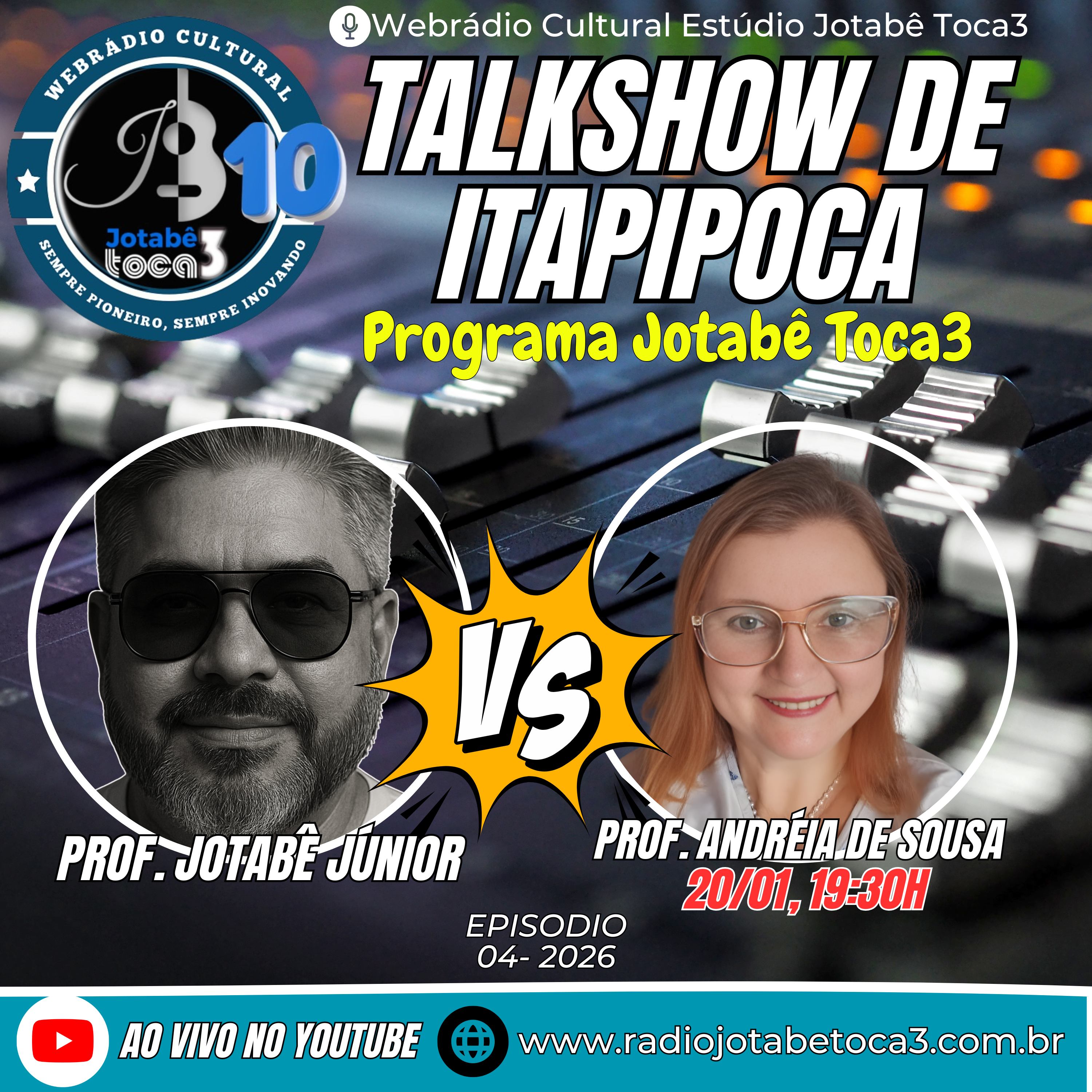 PROF. JOTABÊ JÚNIOR RECEBE A PROF. ANDRÉIA DE SOUSA NO TALKSHOW DE ITAPIPOCA