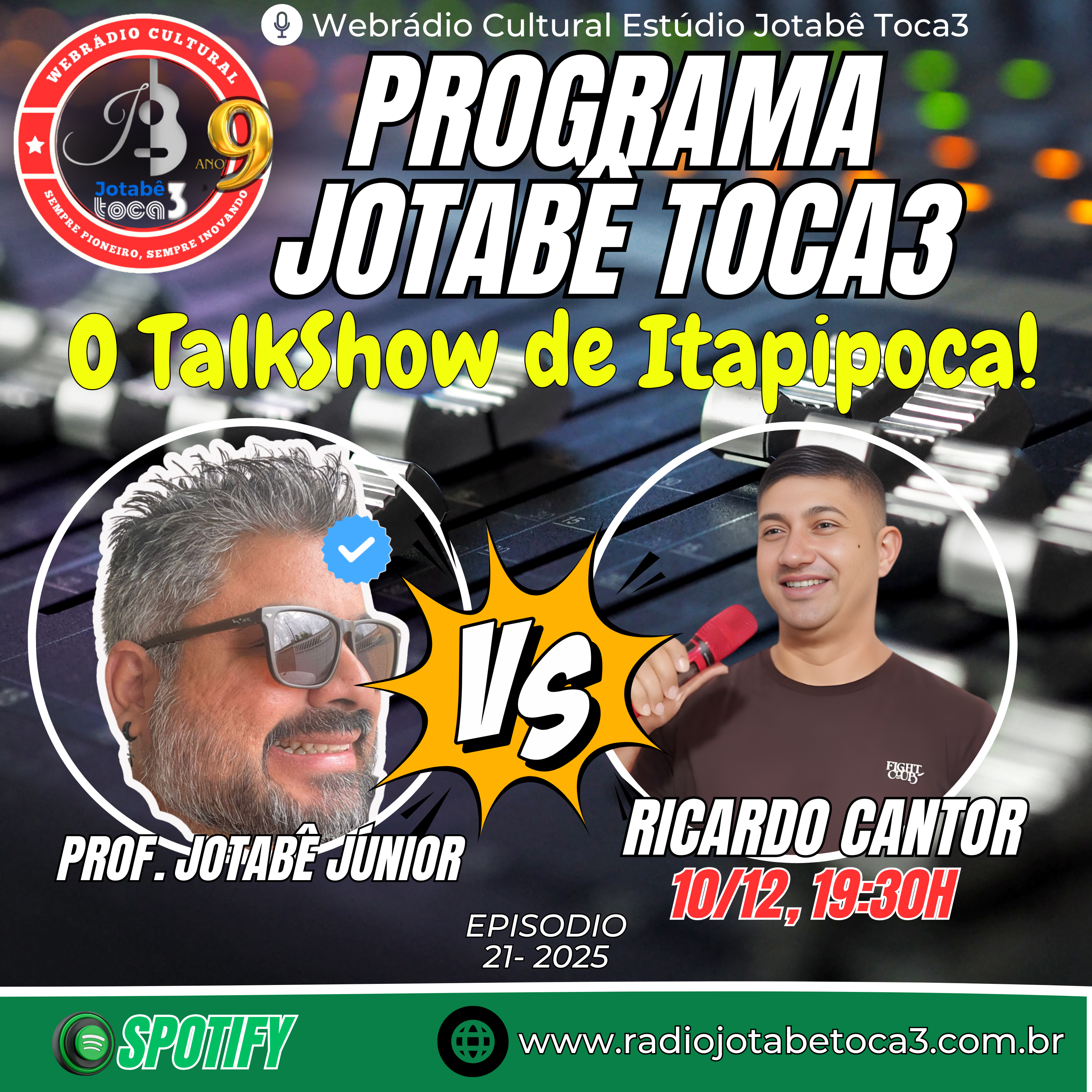 PROF. JOTABê JÚNIOR RECEBEU RICARDO CANTOR NO TALKSHOW DE ITAPIPOCA